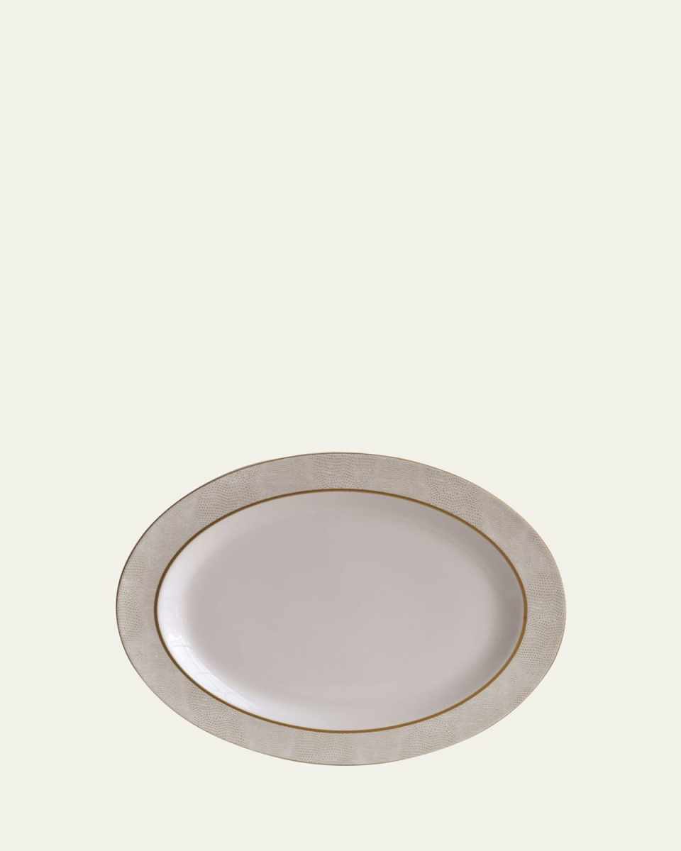 Sauvage White Oval Platter, 13"